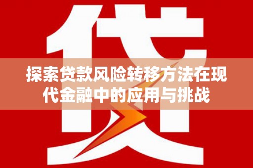 西山探索贷款风险转移方法在现代金融中的应用与挑战