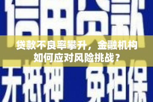 西山贷款不良率攀升，金融机构如何应对风险挑战？